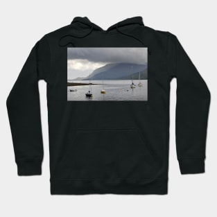 Boats moored in the harbour at Fort William, Scotland Hoodie